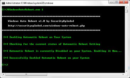 WindowsAutoReboot in Action